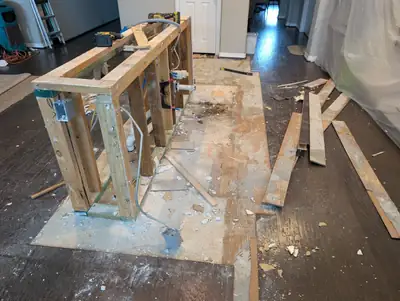 Floor removed during restoration