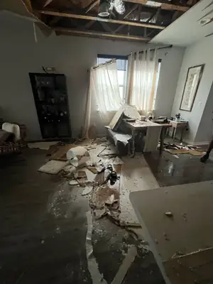 Water-damaged room