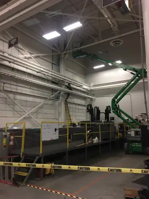 Warehouse interior with a lift