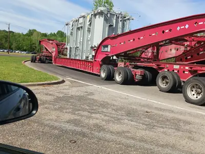 Heavy haul trailer on a job