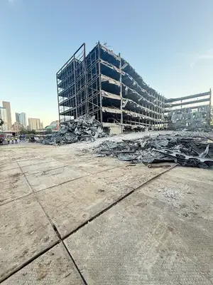 Building partly demolished
