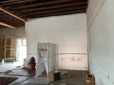 Room sealed with containment