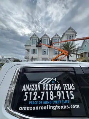 Amazon Roofing branded vehicle