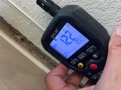 Moisture meter reading