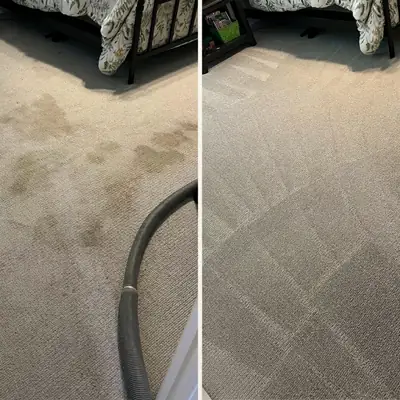 Tile floor before and after cleaning