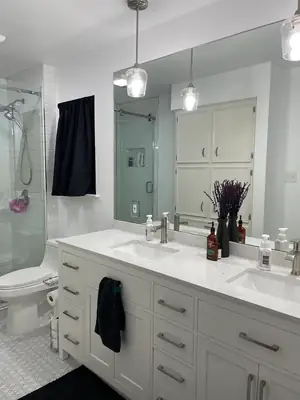 Finished bathroom vanity