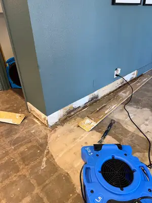 Floor drying beside a wall