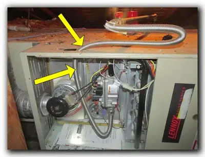 Electrical panel with defects marked during an inspection