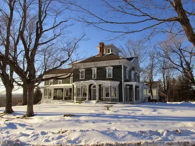 Two-storey home in snow