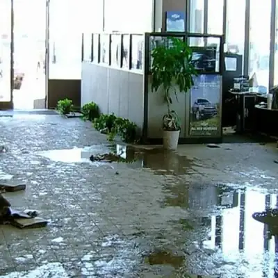 Flooded commercial interior