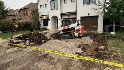 Excavation in a front yard