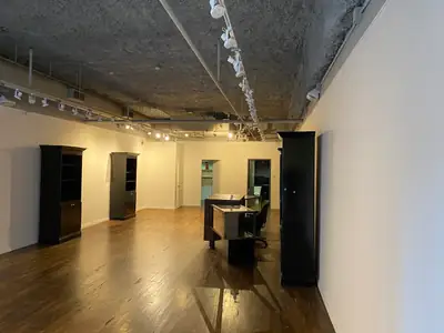 Empty interior with wood floors after work