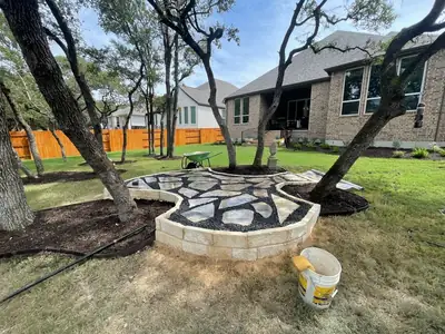 Backyard fire pit area
