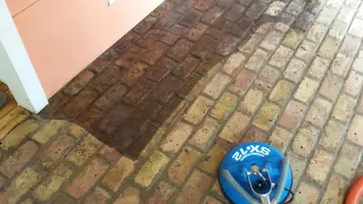 Air mover drying a floor