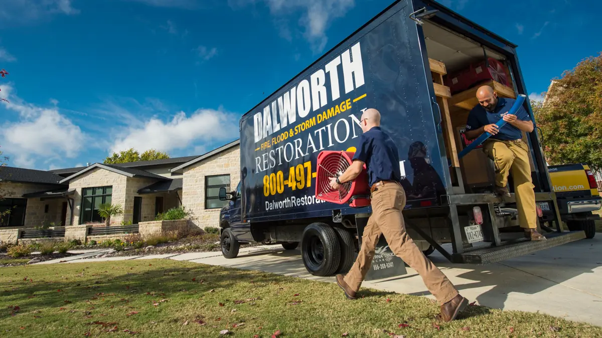 Dalworth truck and technician outside a home
