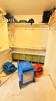 Drying equipment in a closet