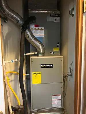 HVAC unit in a closet