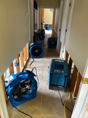 Drying equipment in a hallway