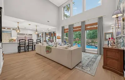 Open-plan kitchen after restoration