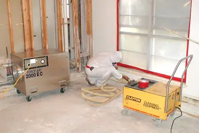 Remediation equipment set up in a room