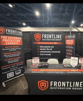 Frontline Restoration Group booth at a trade show