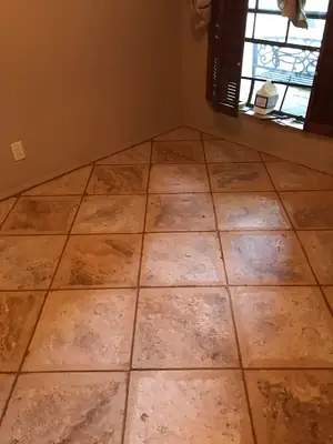 Tiled floor after restoration
