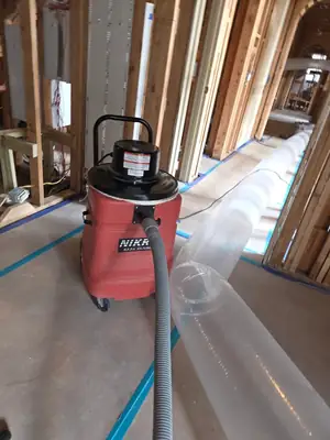 Wall opened with equipment running