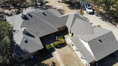 Aerial view of a roof