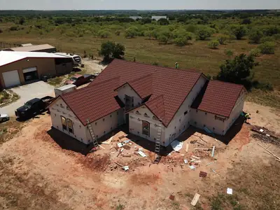 Aerial view of a home