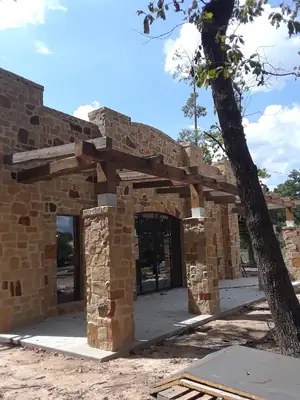 Stone building under renovation