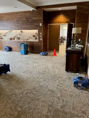 Flooring removed in a room