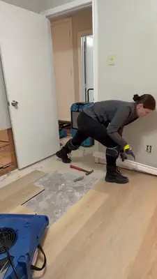 Technician working on a floor