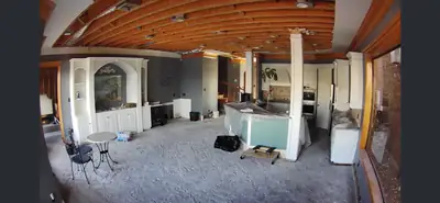 Interior opened up for repairs
