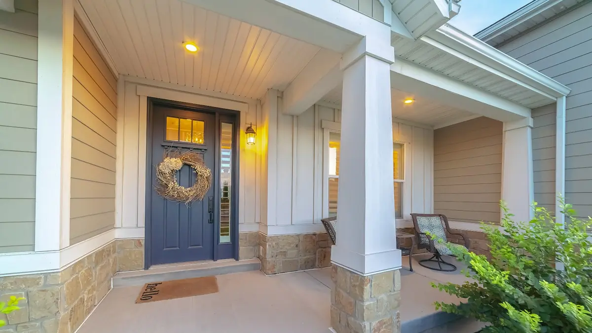 Front porch of a newly built home