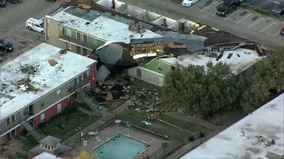 Aerial view of storm damage