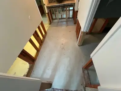 Stairway stripped during restoration