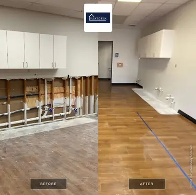 Kitchen and dining area after work