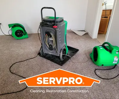 SERVPRO drying equipment on a job