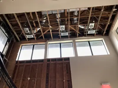 Ceiling opened during water restoration