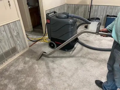 Water extraction on a concrete floor