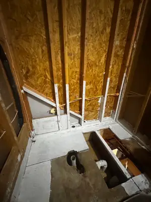 Attic framing during work