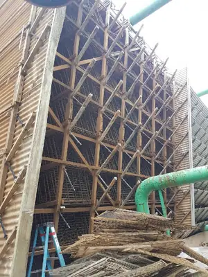 Scaffolding on a building
