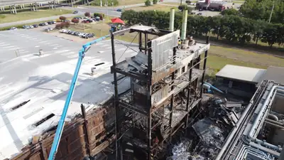 Fire-damaged building structure