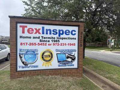 TexInspec sign board outside the office
