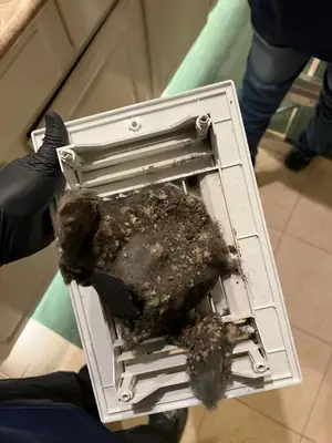 Dirty air vent with debris
