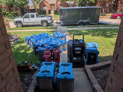 Drying equipment staged outside
