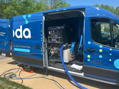 Voda van with equipment on board