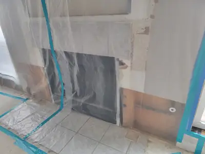 Wall opened inside containment