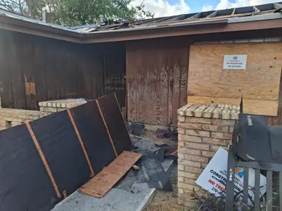 Fire-damaged structure